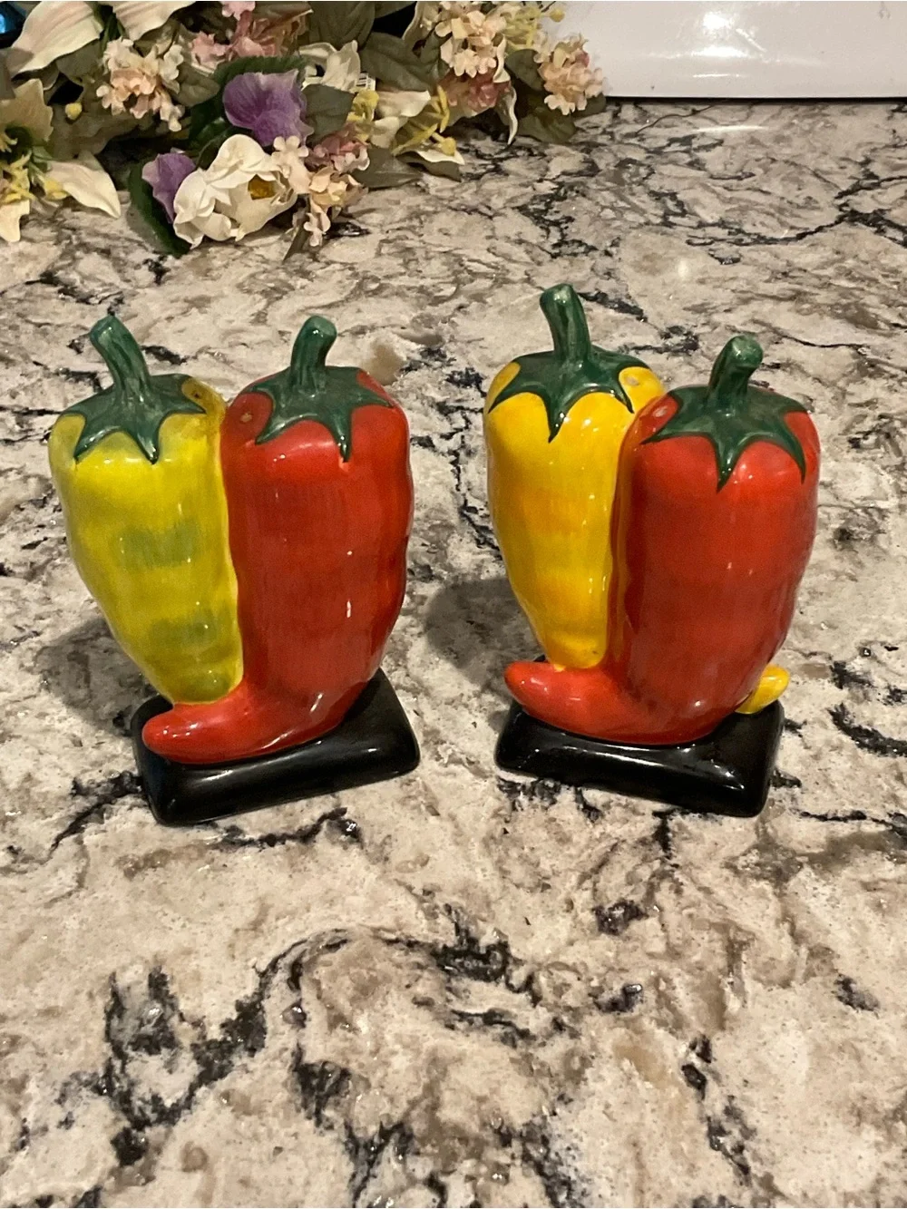 BP-CLAY-ART JALAPEÑO CHILI PEPPERS SALT AND PEPPER SHAKERS
